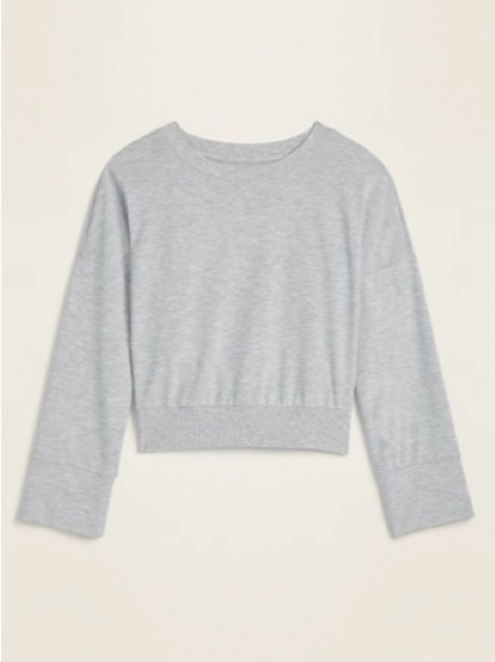Cropped French Terry Bell-Sleeve Sweatshirt for Women